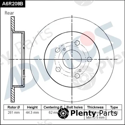 Advics A6R208B — Brake Disc