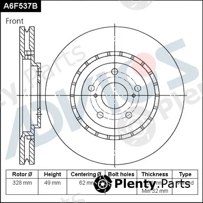 Advics A6F537B — Brake Disc