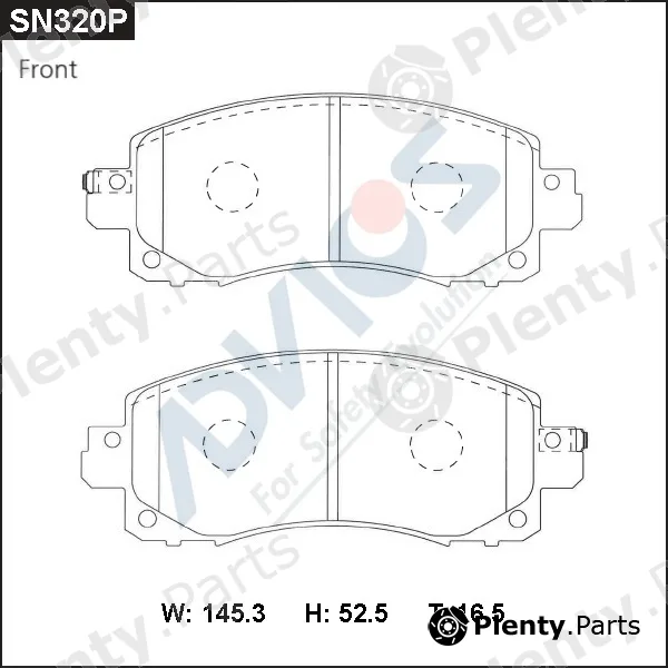 Advics SN320P — Brake Pad Set, disc brake