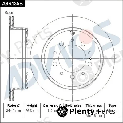 Advics A6R135B — Brake Disc