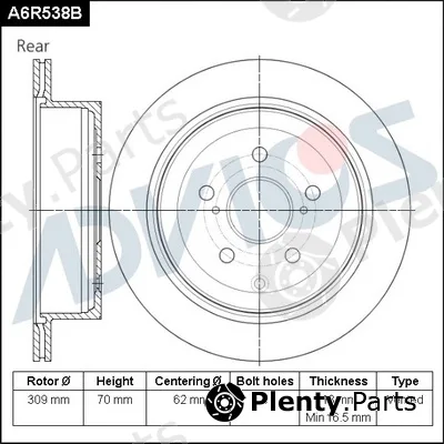 Advics A6R538B — Brake Disc