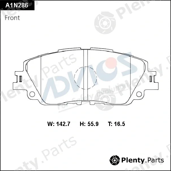 Advics A1N286 — Brake Pad Set, disc brake