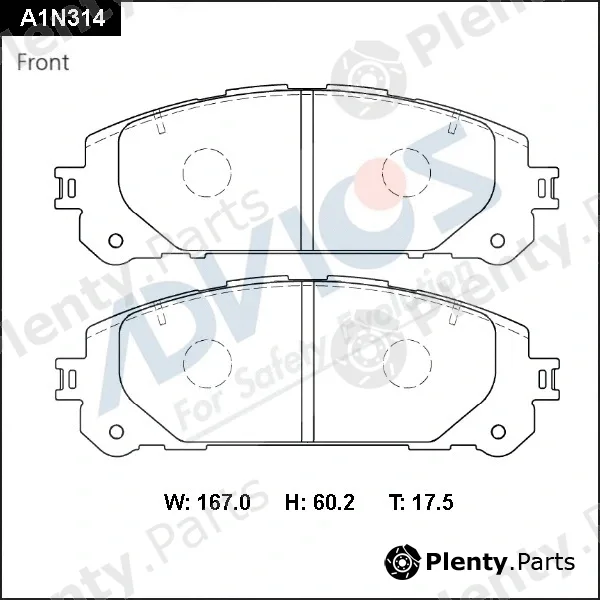 Advics A1N314 — Brake Pad Set, disc brake