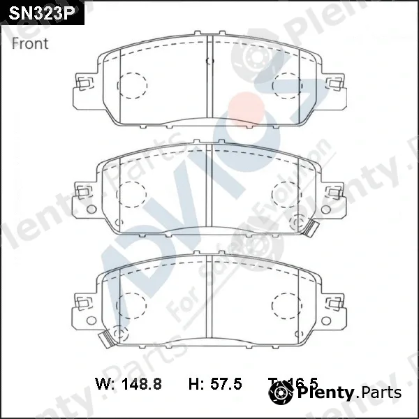 Advics SN323P — Brake Pad Set, disc brake
