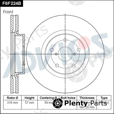 Advics F6F224B — Brake Disc