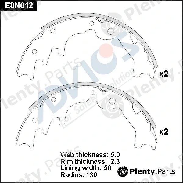 Advics E8N012 — Brake Shoe Set