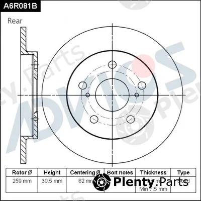 Advics A6R081B — Brake Disc