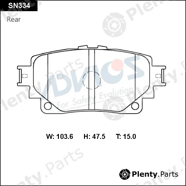Advics SN334 — Brake Pad Set, disc brake