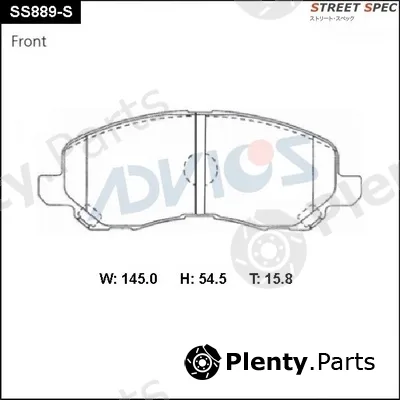 Advics SS889-S — Brake Pad Set, disc brake