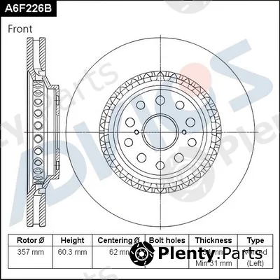 Advics A6F226B — Brake Disc