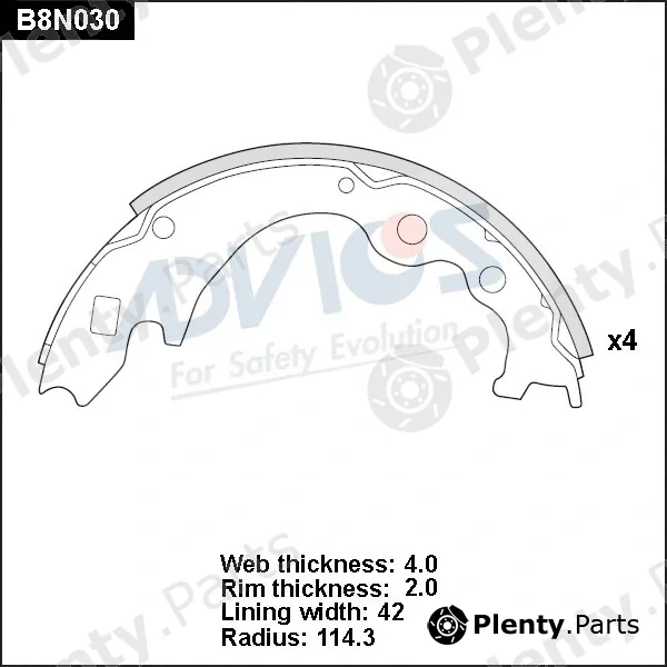 Advics B8N030 — Brake Shoe Set