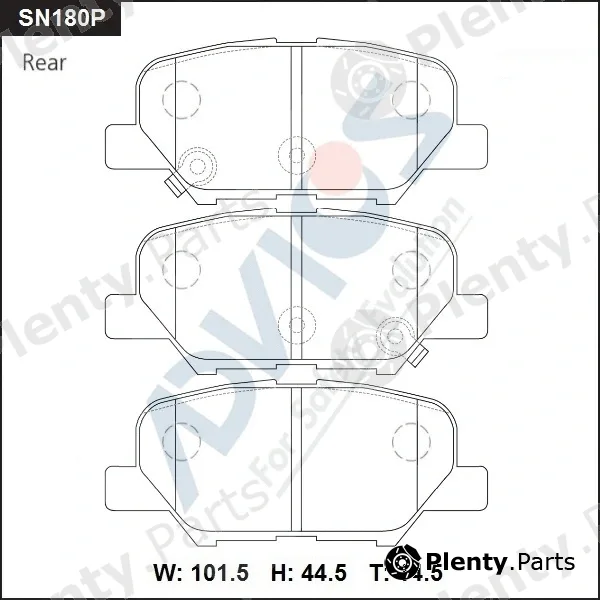 Advics SN180P — Brake Pad Set, disc brake