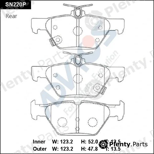 Advics SN220P — Brake Pad Set, disc brake