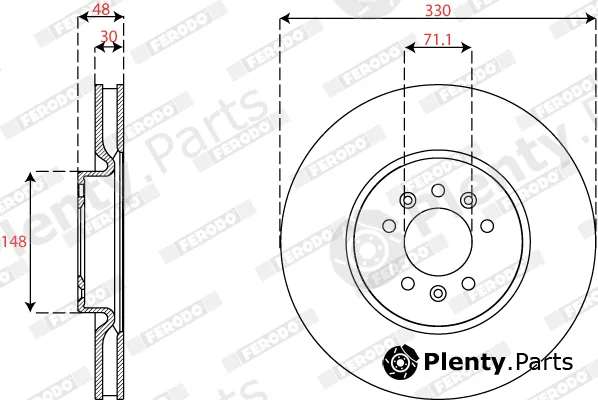 Ferodo DDF2817C-1 — Brake Disc PREMIER