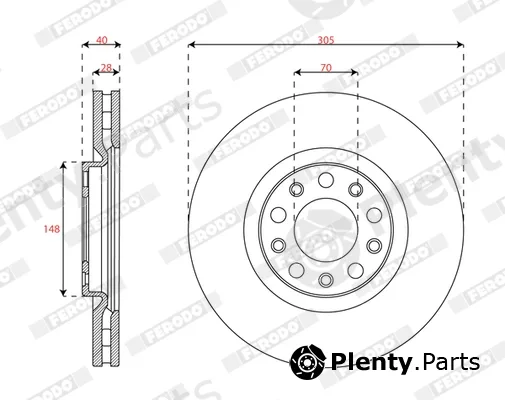 Ferodo DDF2882C — Brake Disc PREMIER