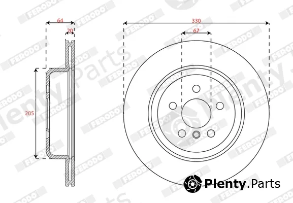 Ferodo DDF3042LC-1 — Brake Disc PREMIER