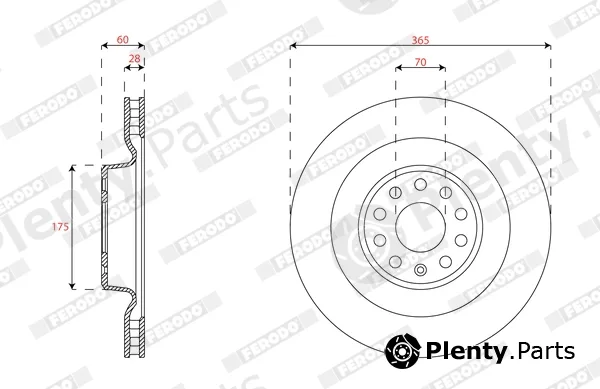 Ferodo DDF3014C-1 — Brake Disc PREMIER