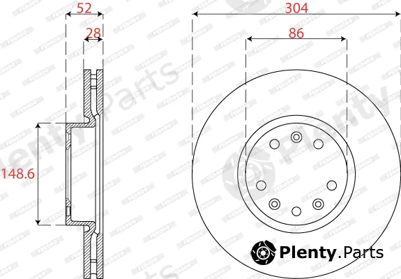 Ferodo DDF2782C — Brake Disc PREMIER