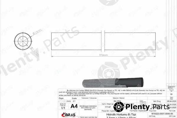 Ibras 17778 — Hydraulic Hose, steering