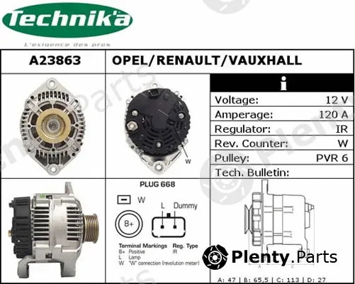 Technika A23863 — Alternator