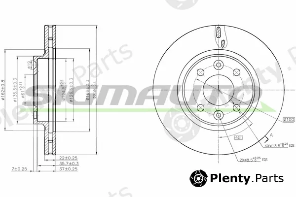 Sigmauto DBC327V — Brake Disc