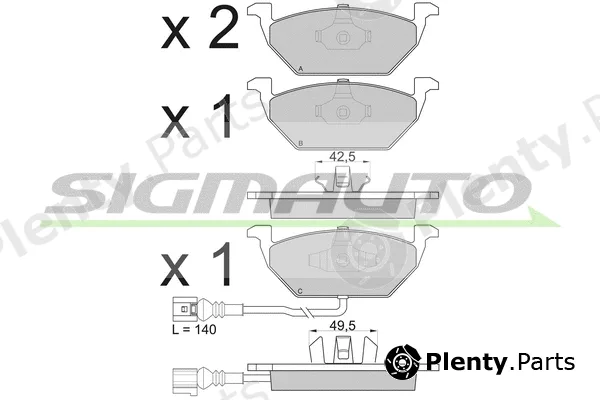 Sigmauto SPA848 — Brake Pad Set, disc brake