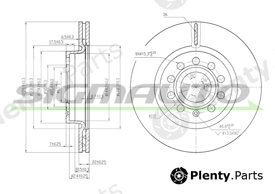 Sigmauto DBB223V — Brake Disc