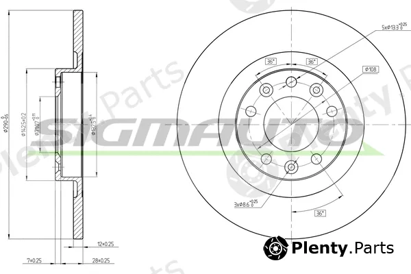 Sigmauto DBC654S — Brake Disc