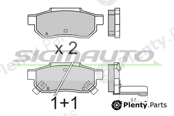 Sigmauto SPA396 — Brake Pad Set, disc brake
