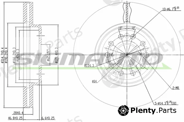Sigmauto DBB133V — Brake Disc