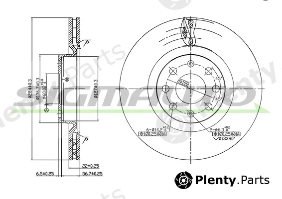 Sigmauto DBB298V — Brake Disc