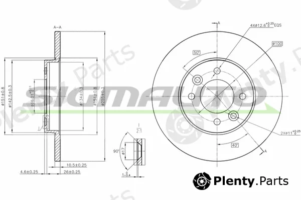 Sigmauto DBA361S — Brake Disc