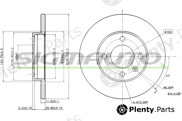 Sigmauto DBA103S — Brake Disc