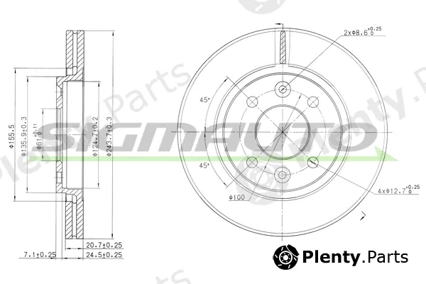 Sigmauto DBA186V — Brake Disc