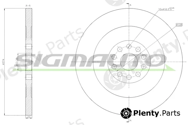 Sigmauto DB0156S — Brake Disc