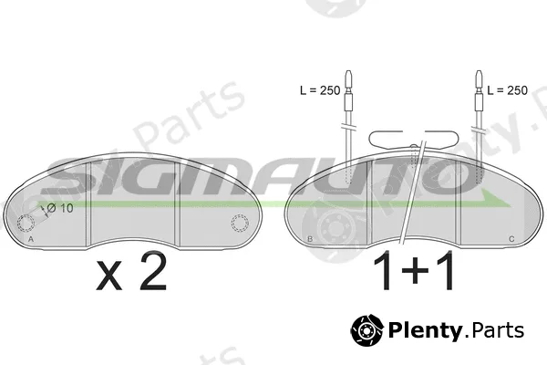 Sigmauto SPT243 — Brake Pad Set, disc brake