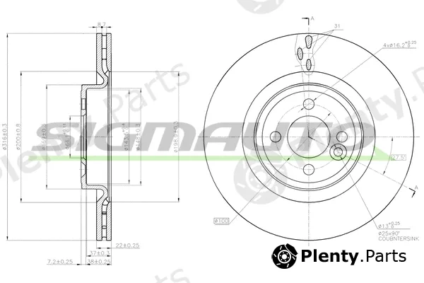 Sigmauto DBC127V — Brake Disc