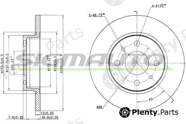 Sigmauto DBA215S — Brake Disc