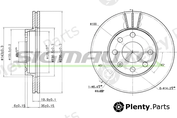 Sigmauto DBA151V — Brake Disc