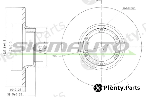 Sigmauto DBA016S — Brake Disc