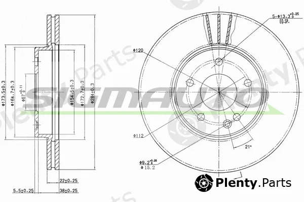 Sigmauto DBA588V — Brake Disc