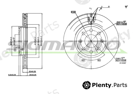Sigmauto DBB304V — Brake Disc
