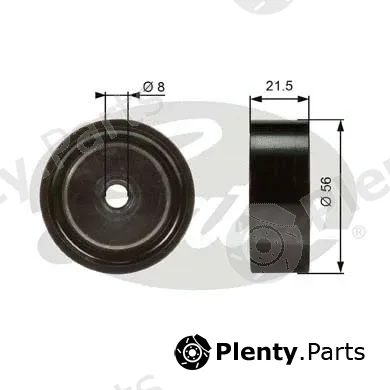 Gates-Sea T36122 — Deflection/Guide Pulley, V-ribbed belt DriveAlign®