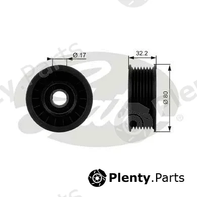 Gates-Sea T38016 — Deflection/Guide Pulley, V-ribbed belt DriveAlign®