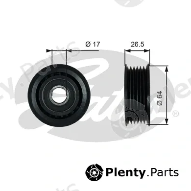 Gates-Sea T38099 — Deflection/Guide Pulley, V-ribbed belt DriveAlign®