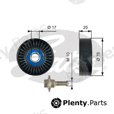 Gates-Sea T38055 — Deflection/Guide Pulley, V-ribbed belt DriveAlign®