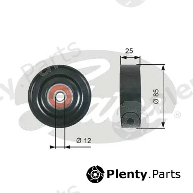 Gates-Sea T36087 — Deflection/Guide Pulley, V-ribbed belt DriveAlign®