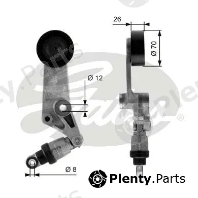 Gates-Sea T38286 — Belt Tensioner, V-ribbed belt DriveAlign®