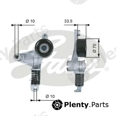 Gates-Sea T38453 — Belt Tensioner, V-ribbed belt DriveAlign®