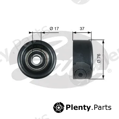 Gates-Sea T38028 — Deflection/Guide Pulley, V-ribbed belt DriveAlign®